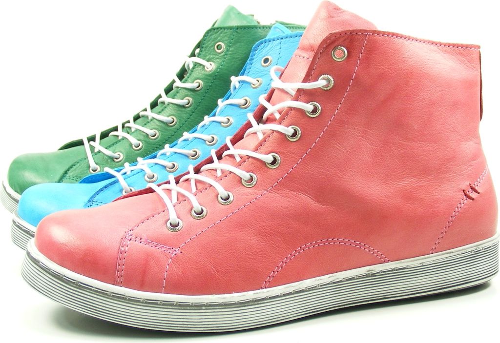 Andrea Conti Damen High Top Sneaker Schnürer Leder dynamisch 0341500, Größe:37 EU, Farbe:Pink