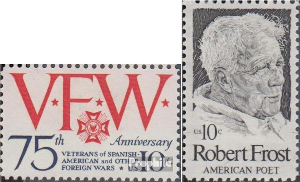 Briefmarken USA 1974 Mi 1132,1133 (kompl.Ausg.) postfrisch Veteranen-Vereinigung