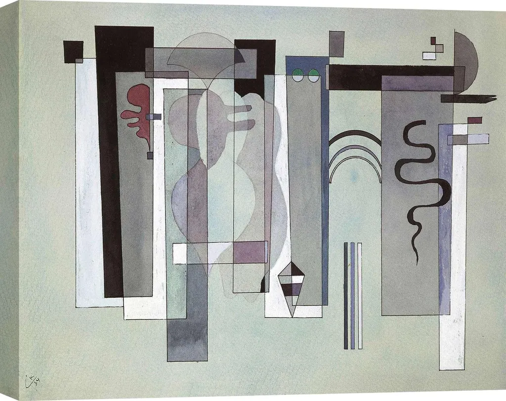Peinture Wassily Kandinsky Surfaces réunies 1934 sur Toile 100 x 70 cm