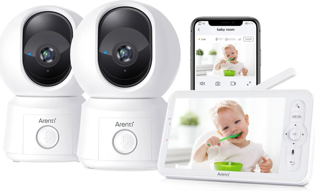 Babyphone Vidéo pour Jumeaux Arenti AInanny B2 double caméra WiFi LCD