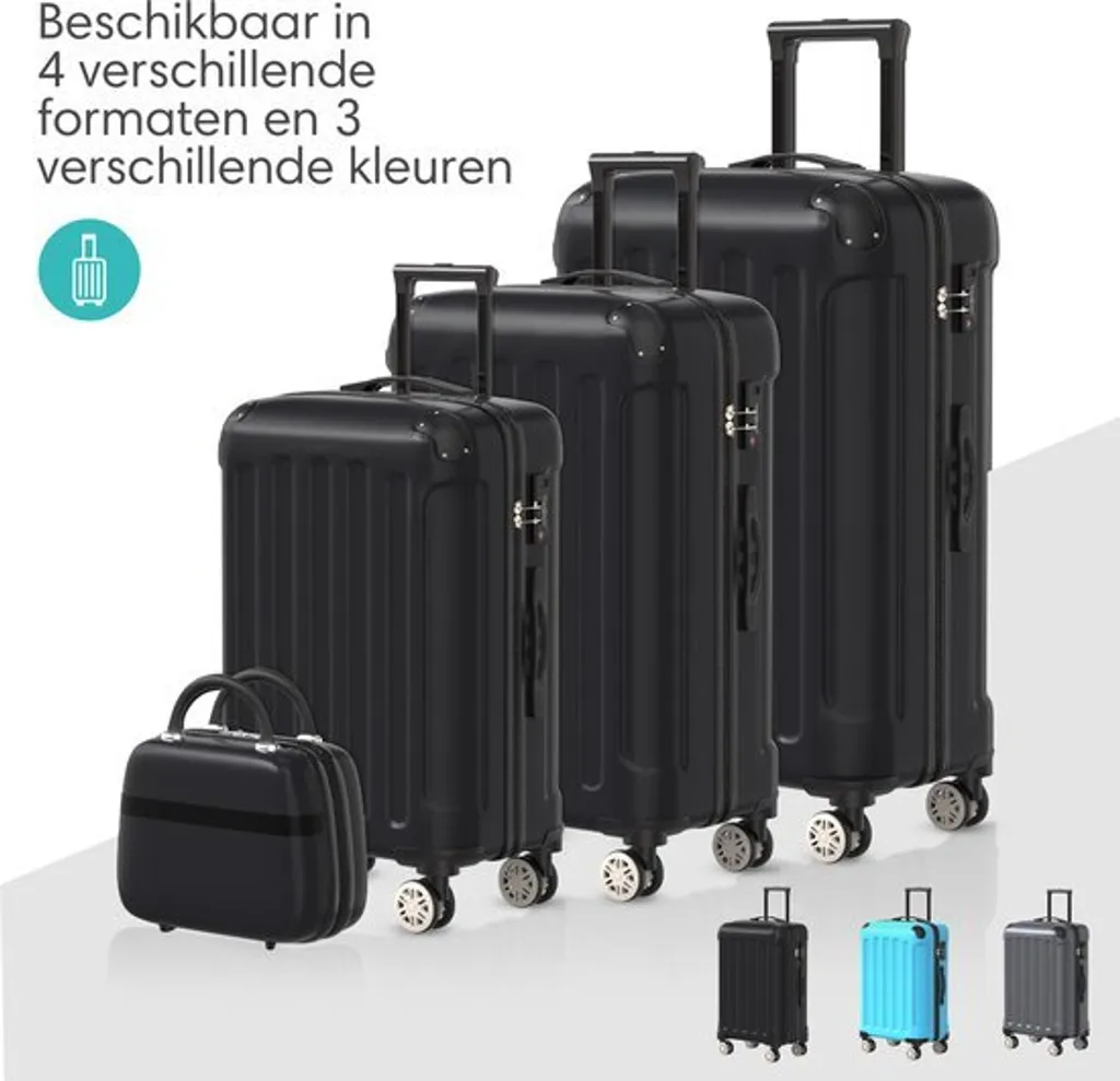 Voyagoux Black Collection: Set 4 Valigie Rigide ABS con TSA e Ruote - 11