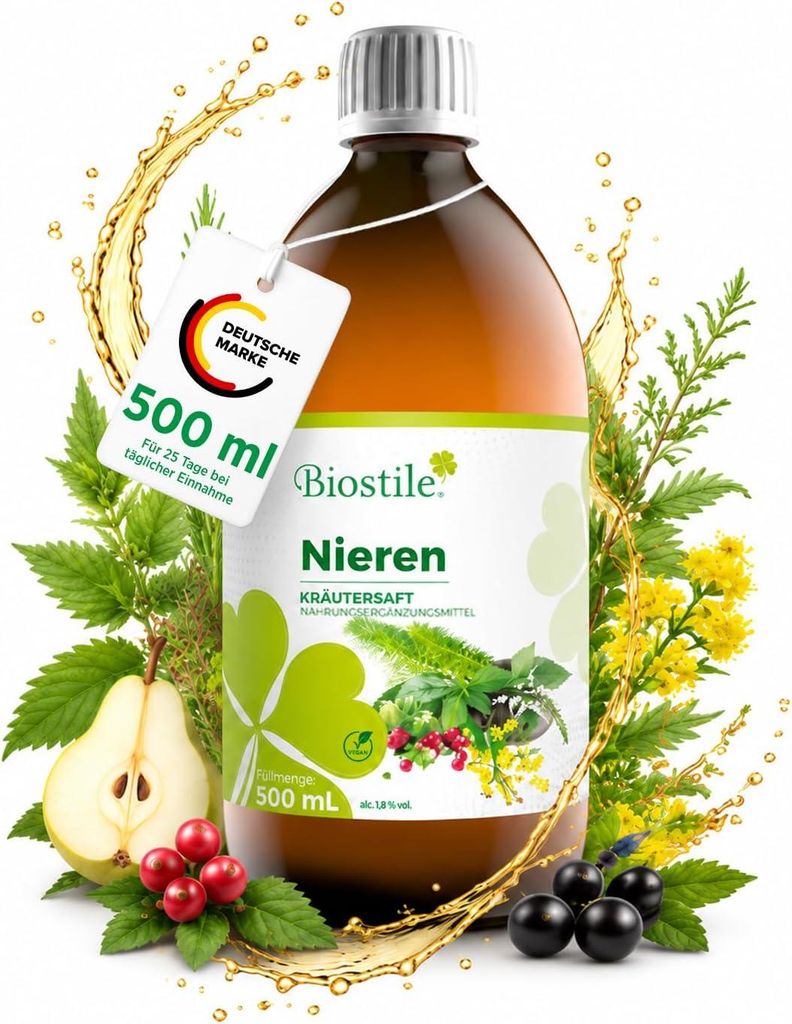 Biostile Kidney – Kräutersaft mit Goldrute, Schachtelhalm und Katzenbart für gesunde Nieren