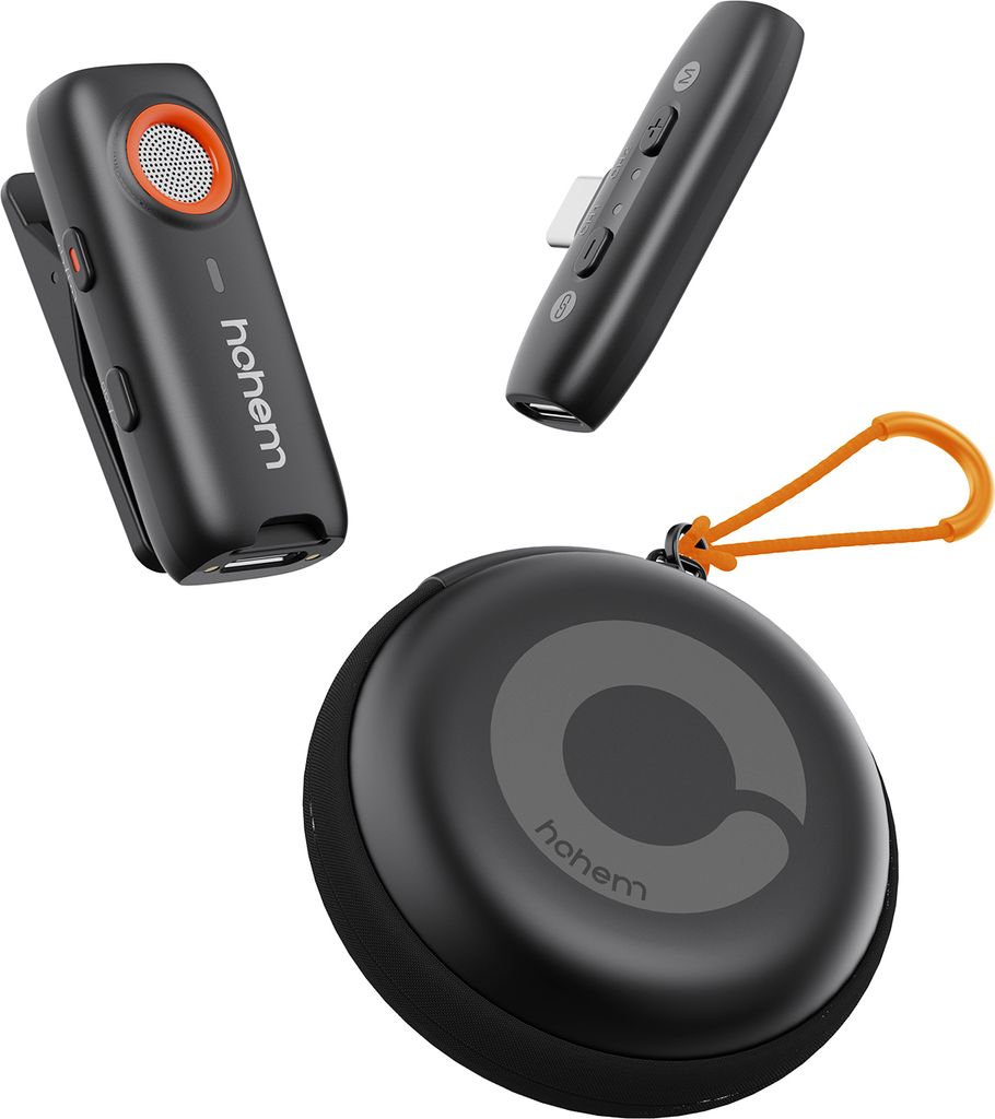 Hohem MIC-01 One-Trigger-One 2,4 G kabelloses Mikrofon, Magnet-/Clip-On-Mikrofon fuer Smartphones, 3-stufige Geraeuschunterdrueckung, integrierter ...