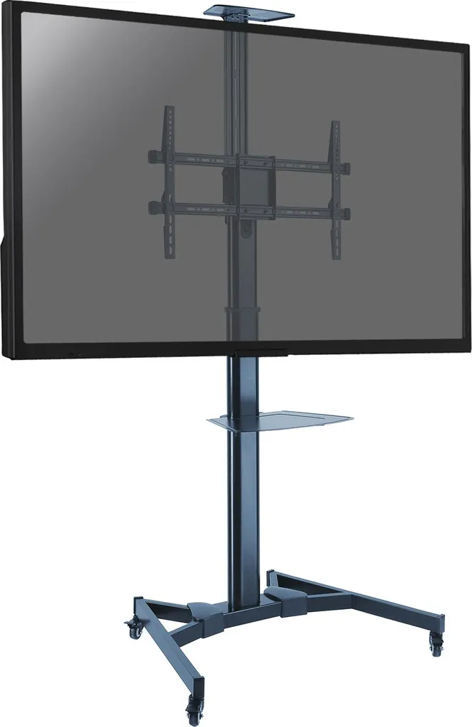 Support TV mobile robuste 37-75'' avec étagère et hauteur ajustable 1m60