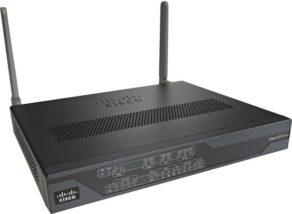 Cisco C887VAG, Ethernet/LAN, 3G, 4G, 4G, Schwarz, Tabletop-Router