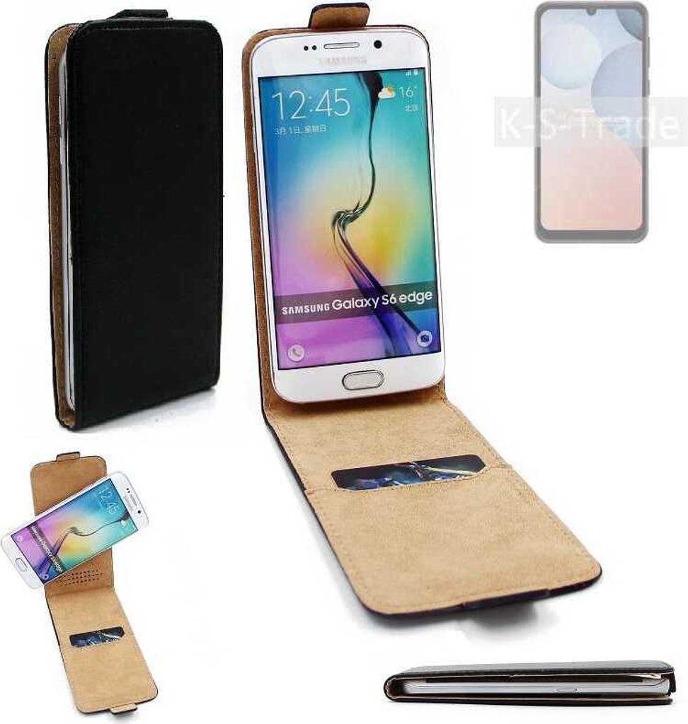 K-S-Trade Schutzhülle Handyhülle kompatibel mit Ulefone Note 6T Flipstyle 360° Smartphone Tasche, schwarz, Case Flip cover
