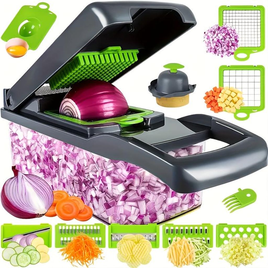 Set da 16 pezzi: taglia-verdure, tritatutto, affettatrice, Immagine del prodotto 