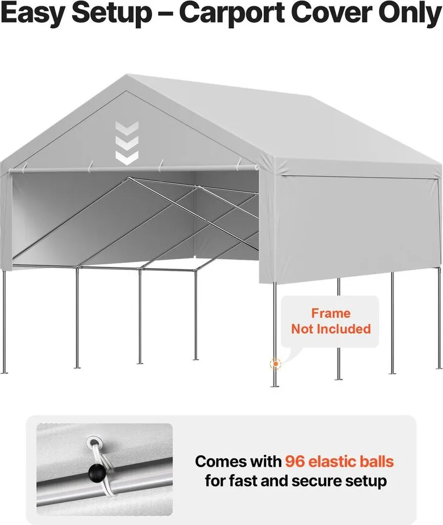 Bâche pour Garage Portable 6x6m Imperméable et Résistante aux Rayons UV - 5