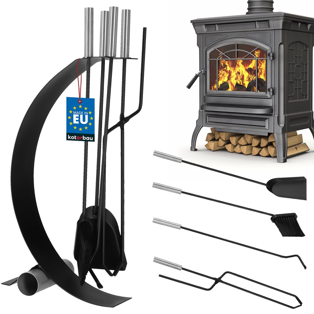 KOTARBAU® Couvert de cheminée Noir Moderne Couvert de poêle Image du produit 
