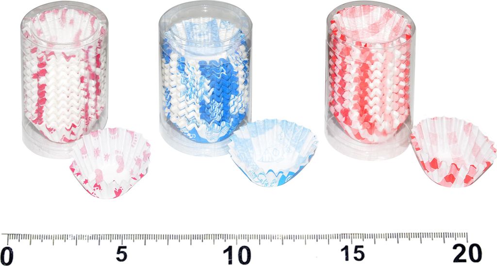 Bunte Backförmchen 6 cm (Durchmesser 3 cm, Höhe 1,5 cm) – 200 Stück