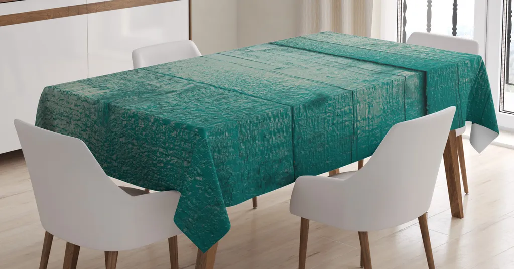 Tovaglia Design Grunge Legno 140x200 - Verde Acqua Scuro ABAKUHAUS