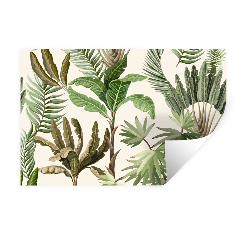 MuchoWow Wandtattoo Wandsticker Wandaufkleber Dschungel - Palme - Bananenstaude - Kinder - Natur - Pflanzen 60x40 cm Selbstklebend und Reposition...
