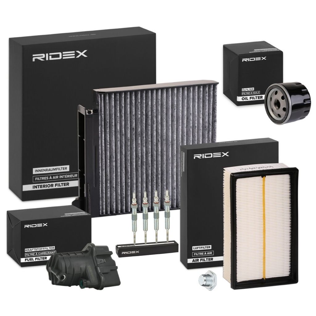 RIDEX Inspektionspaket Filterset für RENAULT Clio III Schrägheck (BR0/1, CR0/1) MODUS / GRAND MODUS (F/JP0) CLIO Grandtour (KR0/1)