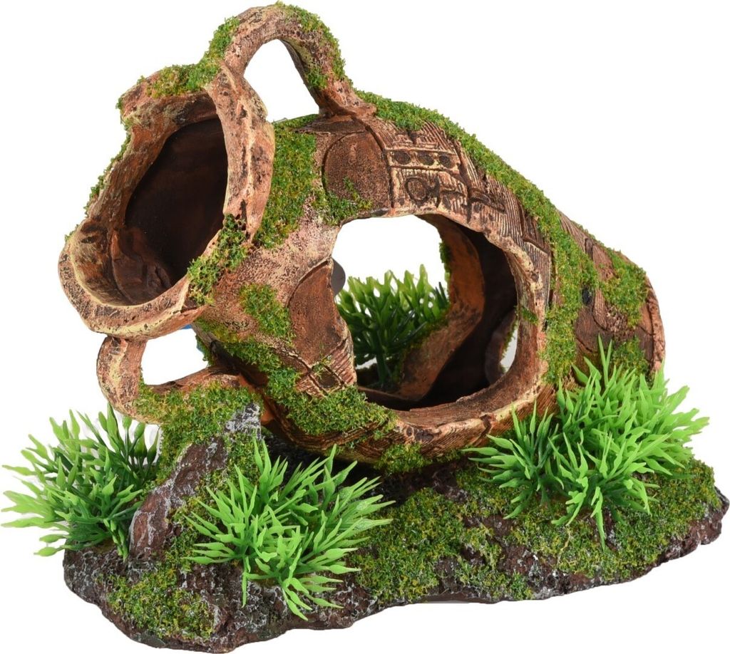 Flamingo Aquarium Dekoration Moza Krug + Pflanze, Maße: 16 Produktbild 
