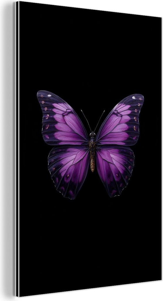 MuchoWow Wanddekoration Metall Metallbild Wandkunst 100x150 cm Schmetterling - Lila - Lebendig MuchoWow Aluminium Gemälde - Bild