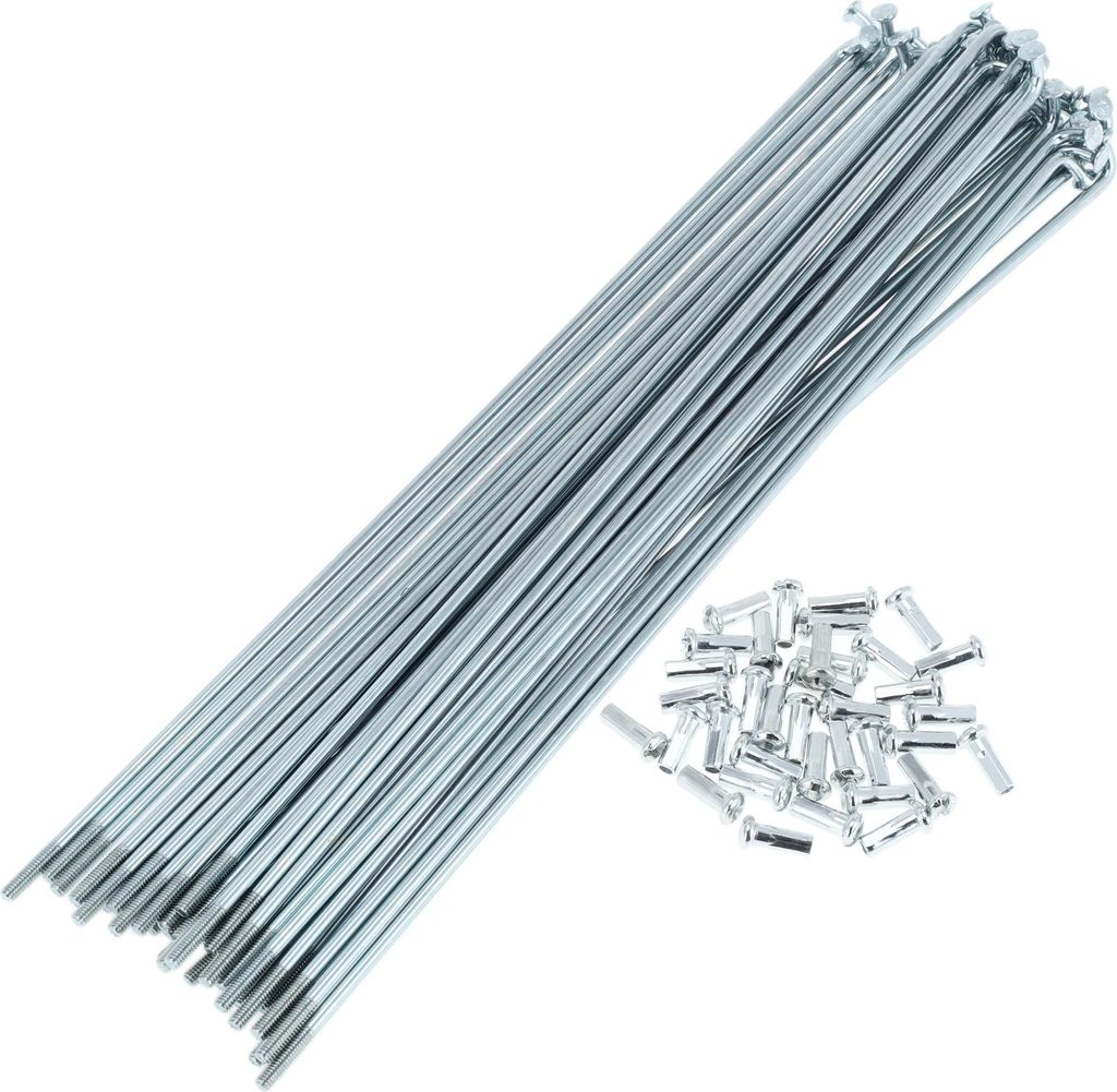 Fahrradspeichen Fahrradrad Speichen Silber Ton Nippel 1 Satz 13G 197mm Länge 45 Stahl verzinkt