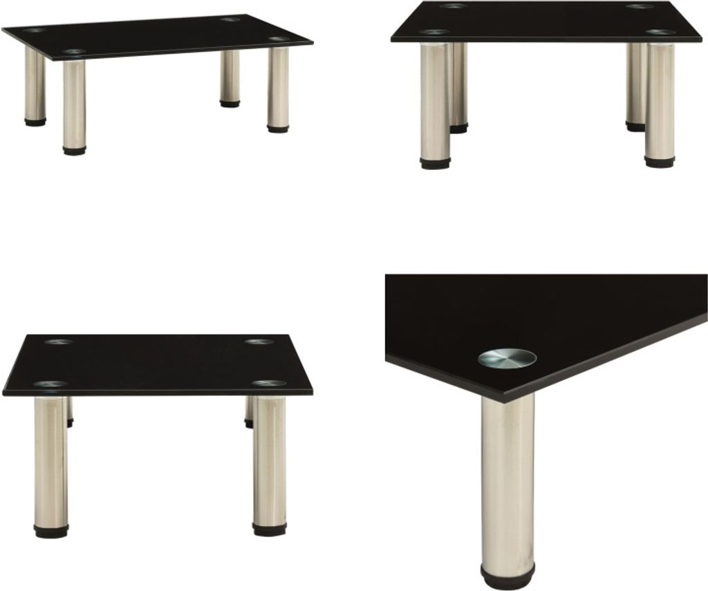 vidaXL TV Tisch 40x35x17 cm Schwarz Hartglas - TV-Ständer - Fernsehständer - TV-Tisch - TV-Tische