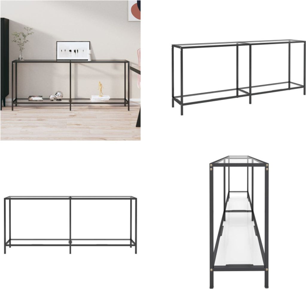 vidaXL Konsolentisch Transparent 180x35x75,5 cm Hartglas - Konsolentisch - Konsolentische - Beistelltisch - Flurtisch