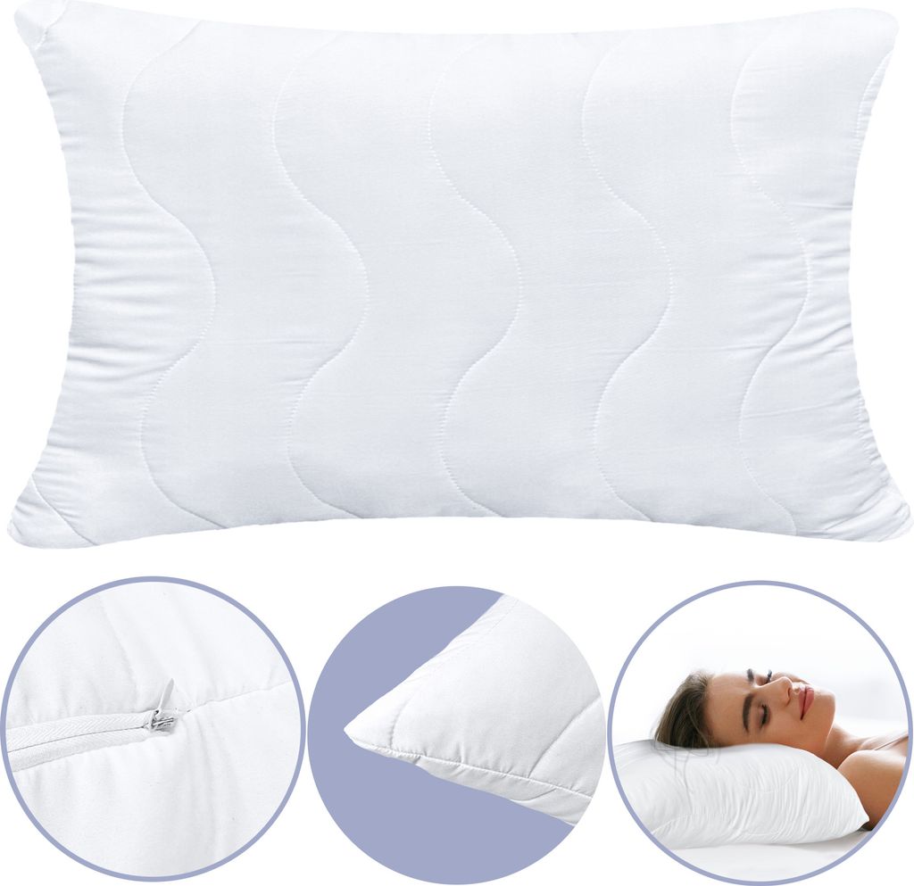 Schlafkissen Antiallergisch 40X60 Cm mit Reißverschluss Dick Kissenfüllung Kopfkissen Bettkissen Microfaser