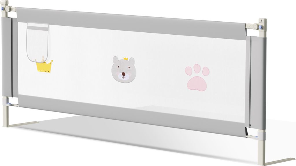 Hengda Bettgitter 180cm Bettschutzgitter Kinderbettgitter Höhenverstellbar Babybettgitter Rausfallschutz Für Babys Und Kinder Familienbett und Ki...
