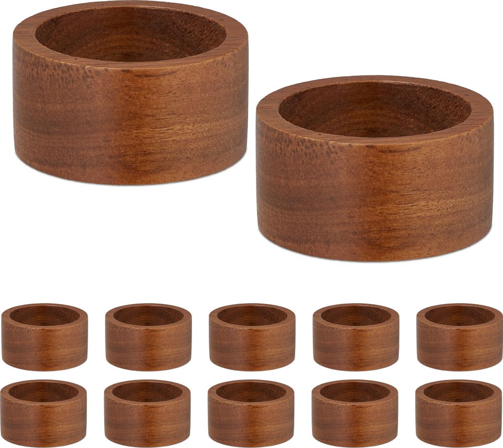 relaxdays Serviettenringe im 12er Set Produktbild 1