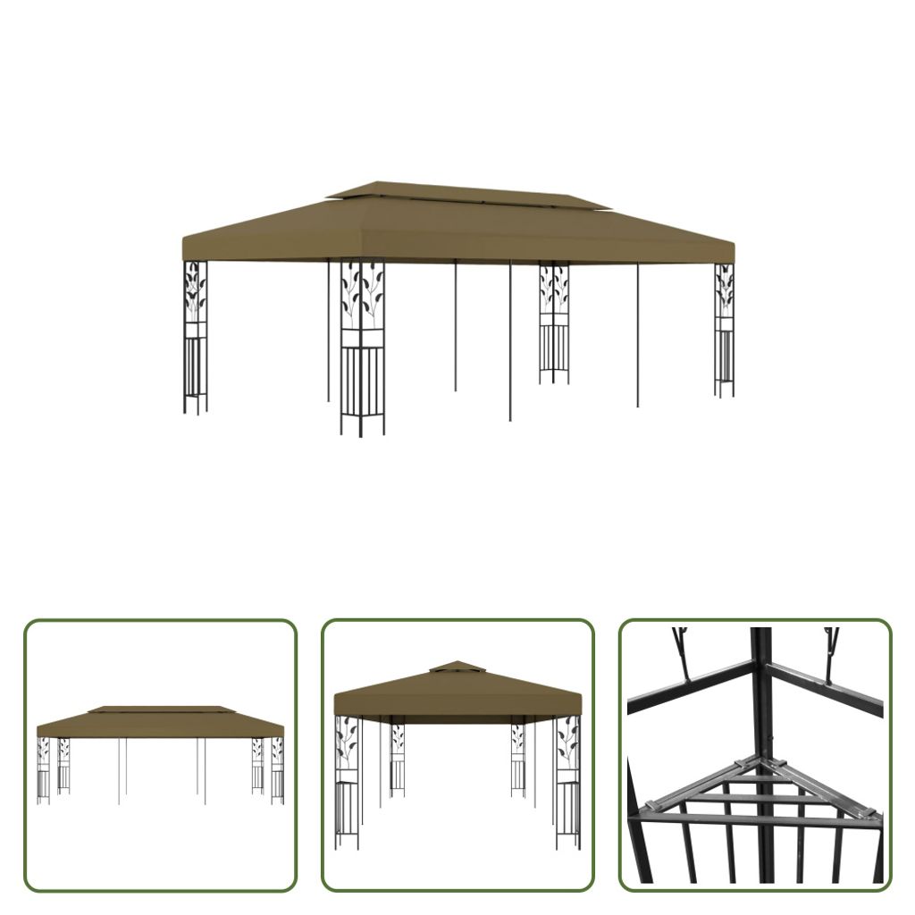 The Living Store Pavillon 6x3 m Taupe 180 g/m²