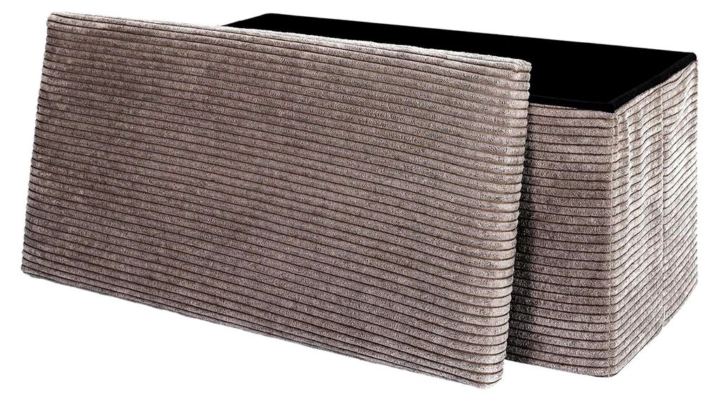 Cotele Scott Taupe Klappbanktruhe, Möbel, Sitz, Klapptruhe und Bank, 76x38x38 cm, Sitzhöhe 38 cm, Taupe