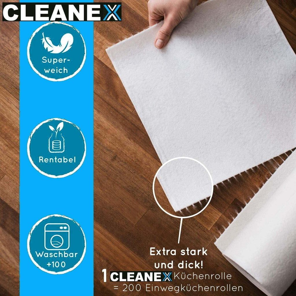 CLEANEX Kchenrolle waschbar Bambus Kchentcher Saugstark
