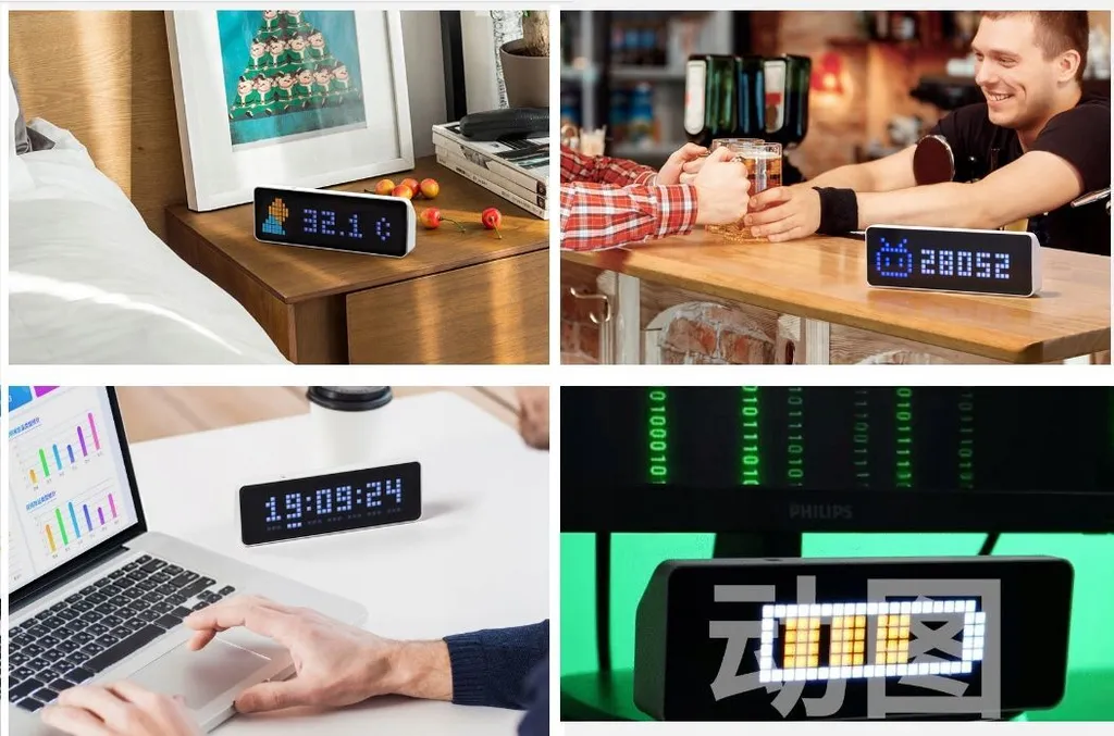 Ulanzi Smart Pixel Clock - Horloge Connectée TC001 avec Écran Matrix LED - 7