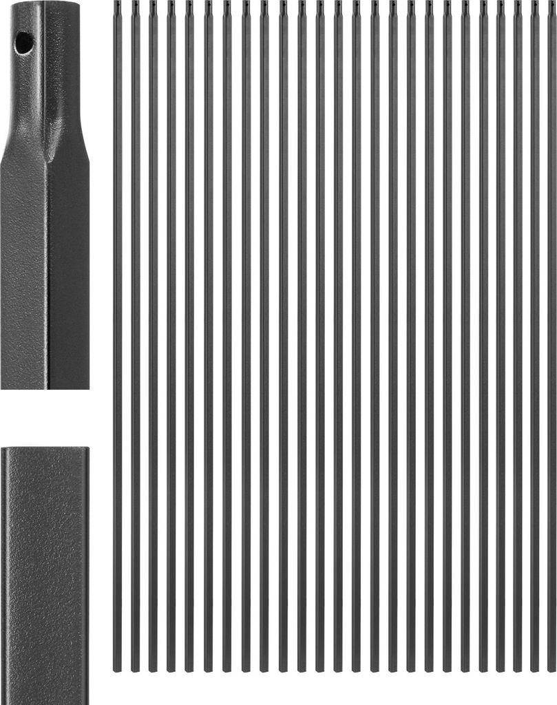 VEVOR Treppengeländer, 31er-Pack, 44 Zoll robuste Treppengeländer Kohlenstoffstahl, 0,5 Zoll quadratisches Spindelgeländer aus Metall für den I...