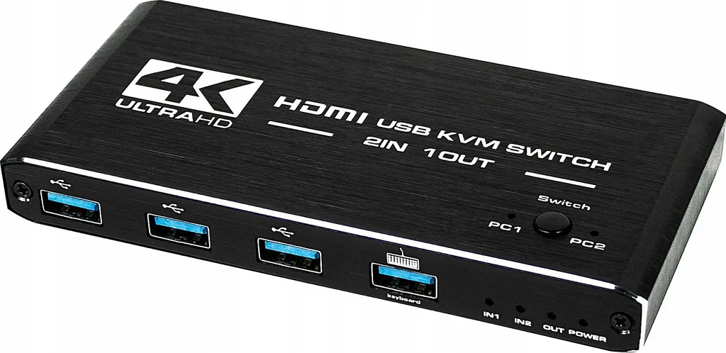 KVM Switch HDMI 2.0 pour Télétravail : 2 PC sur 1 Écran 4K avec USB 3.0 - 8