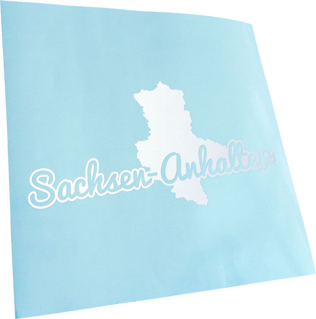 Kiwistar - Autoaufkleber - Sachsen-Anhalt Herkunft - Mattweiss - 40x20cm - Aufkleber für Auto, Laptop, Fahrrad, LKW, Motorrad mehrfarbig JDM Decal...