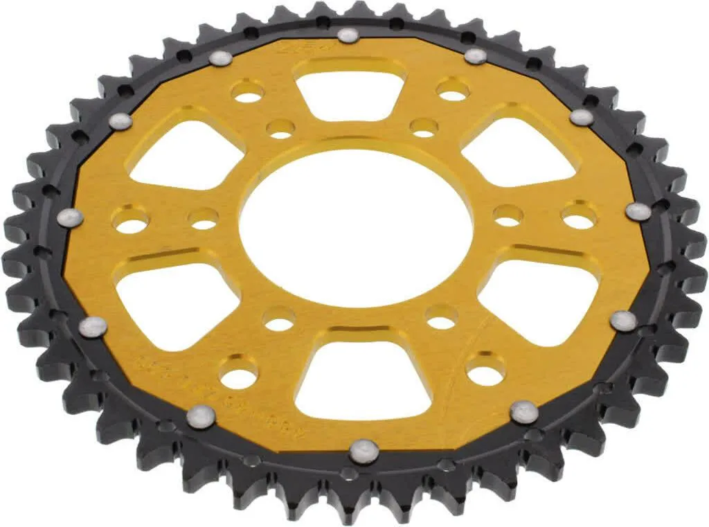 Pignon Double ZF 46 Dents Pas 530 Noir et Or pour Moto Kawasaki