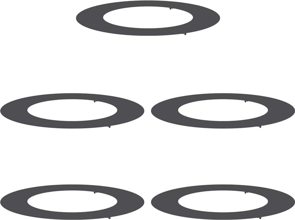 geeignet für flache Baumringe 5 pcs Schwarz Ø50 / 80 cm Stahl