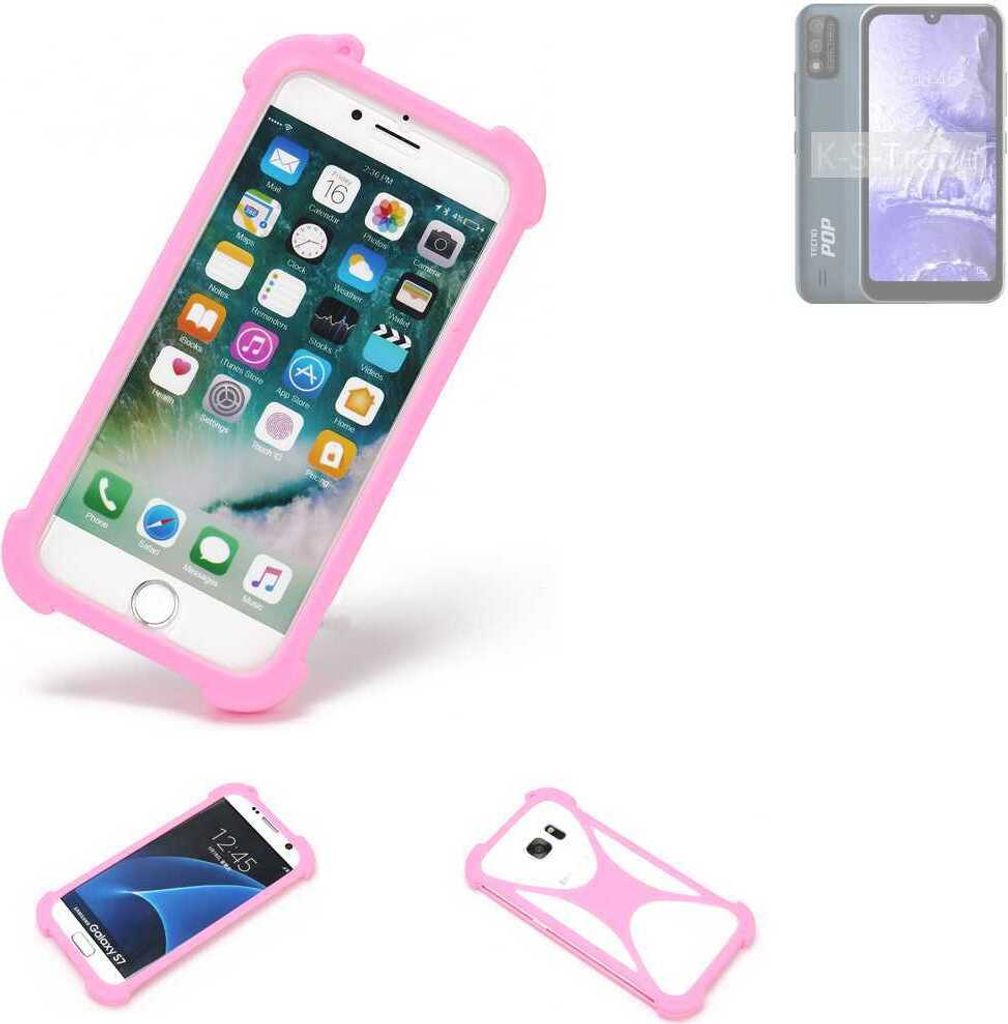 K-S-Trade Handy Hülle kompatibel mit Tecno Pop 5S Schutz Hülle Bumper Silikon Schutz Hülle Cover Case Silikoncase Silikonbumper TPU Softcase