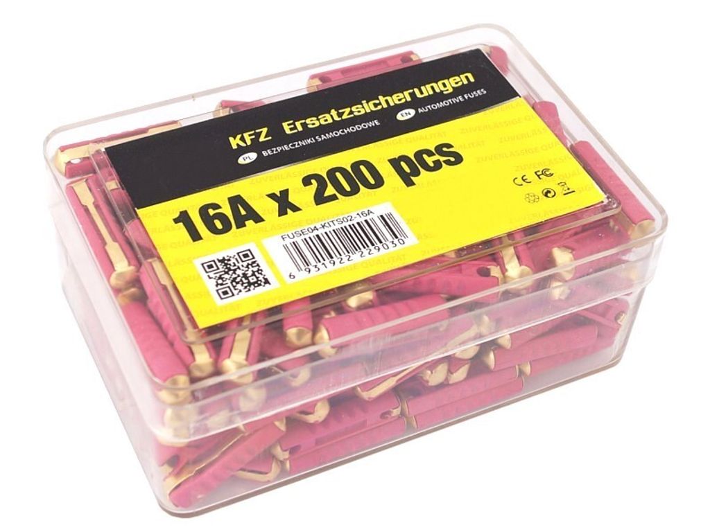 Zylindersicherungen 16A, 200 Stk Produktbild 