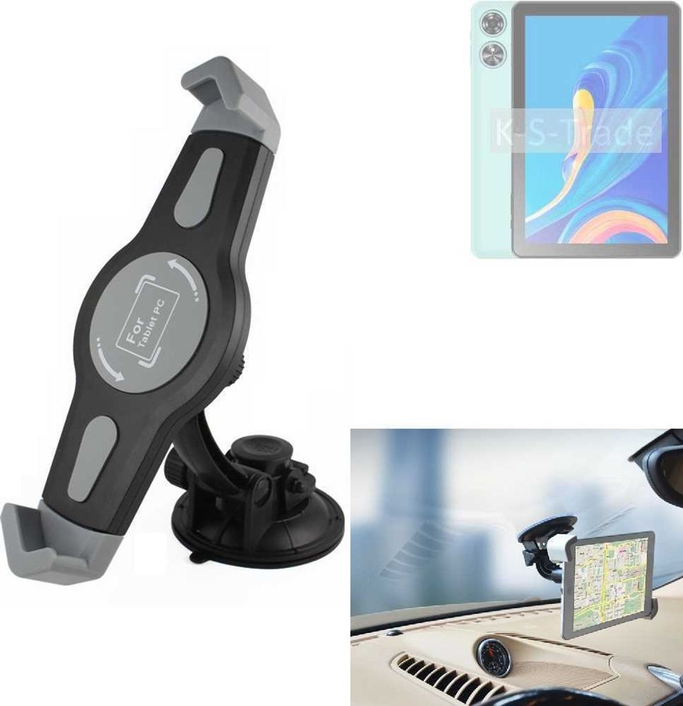K-S-Trade Scheiben-Halterung für Tablets kompatibel mit Oukitel OT6 KFZ Tablet Saugnapf Auto Halterung Windschutzscheibe Holder Halter