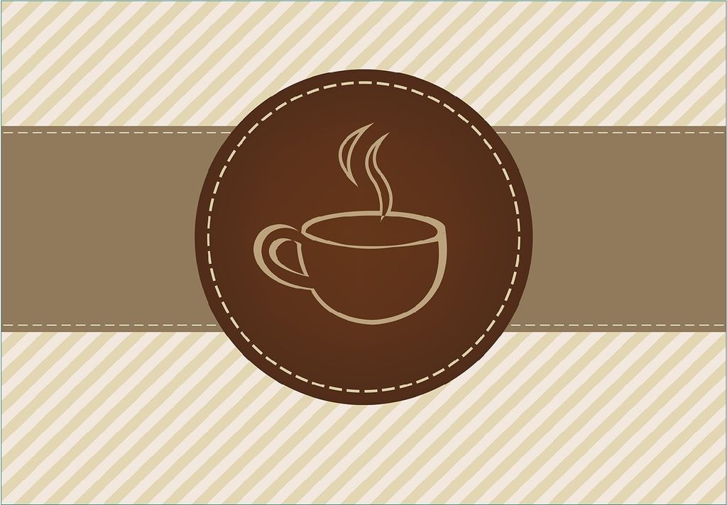 Wallario Fototapete Vliestapete, seidenmatte Oberfläche, einfache Verarbeitung, Größe 300 x 210 cm, Motiv Kaffee-Menü - Logo Symbol für Kaffee