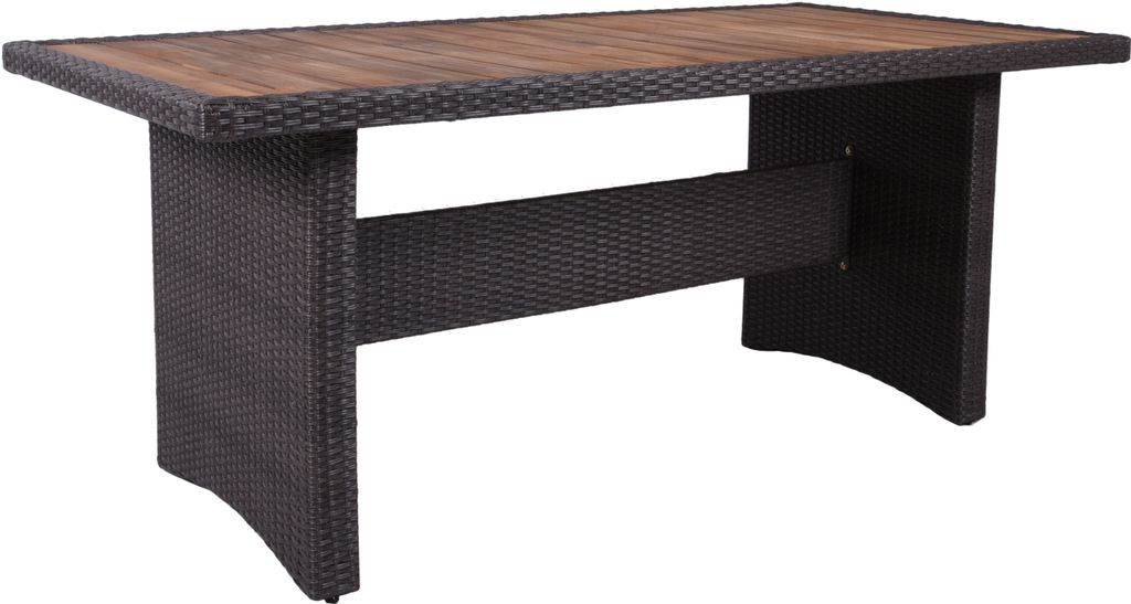 Tisch BRAGA 180 cm, weidengrau mit Holztischplatte