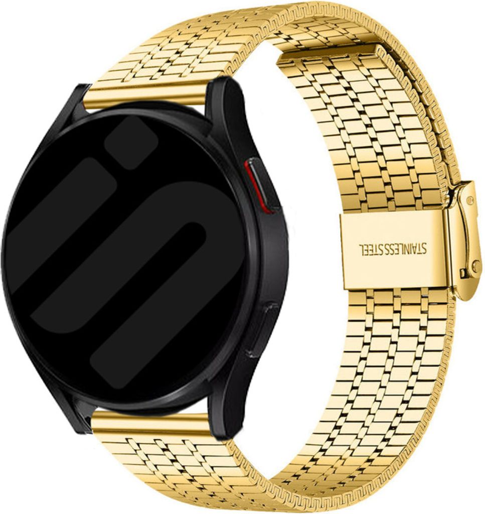 Strap-it Edelstahlarmband - Kompatibel mit Samsung Galaxy Watch 6 Armband 44mm Ersatzarmband Edelstahl - Verstellbarer Verschluss - Hochwertiges Ma...