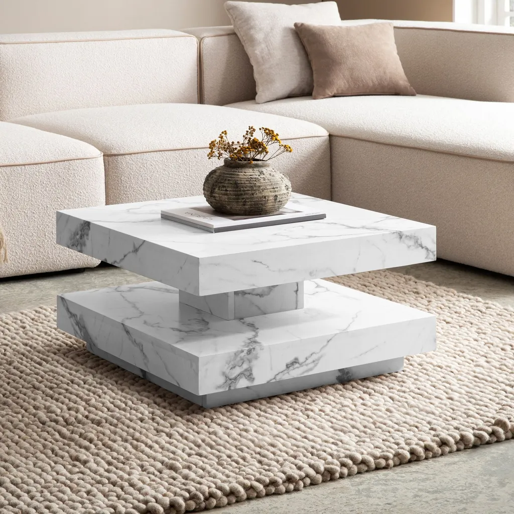 Tavolino Soggiorno Design Moderno 60x60 FineBuy - Tavolo Quadrato Piccolo - 1