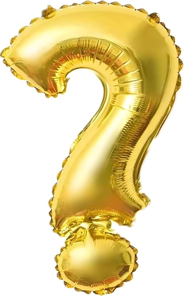 Palloncino in foil con punto interrogativo ? , oro, circa Immagine del prodotto 