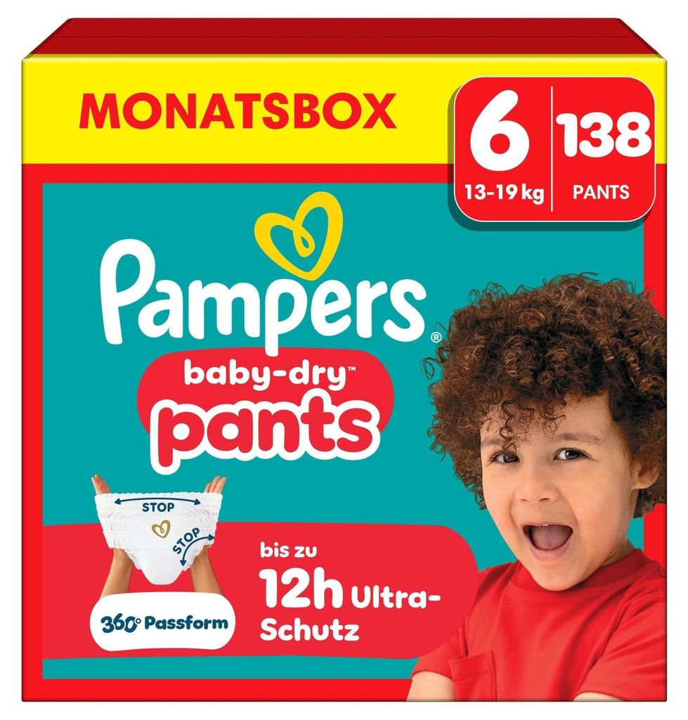 Pampers Baby-Dry Pants Gr. 6 (13-19 kg) Monatsbox 138 Produktbild 