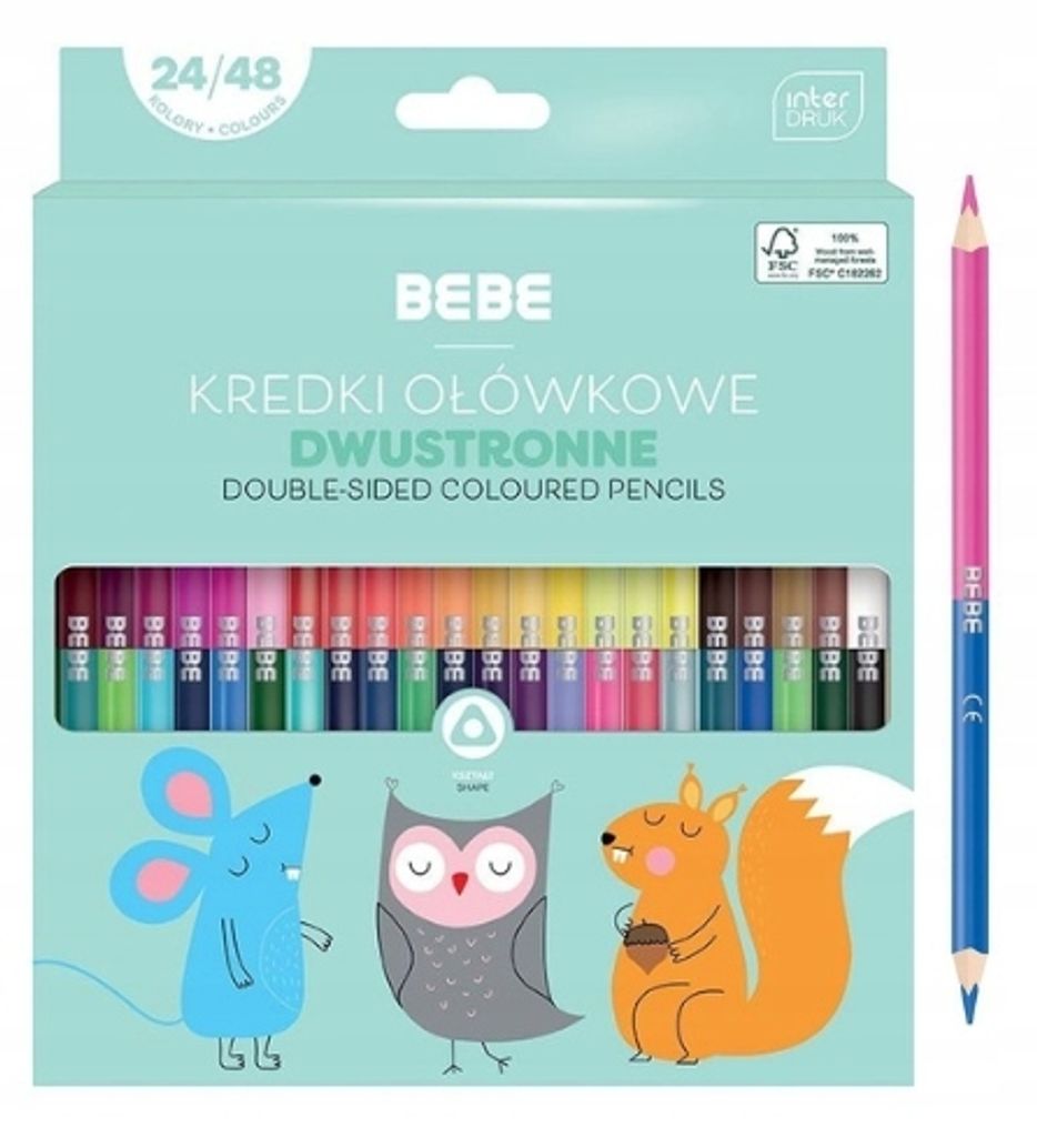 Interdruk obojstranné farebné ceruzky 24 kusov 48 farieb Obrázok produktu 