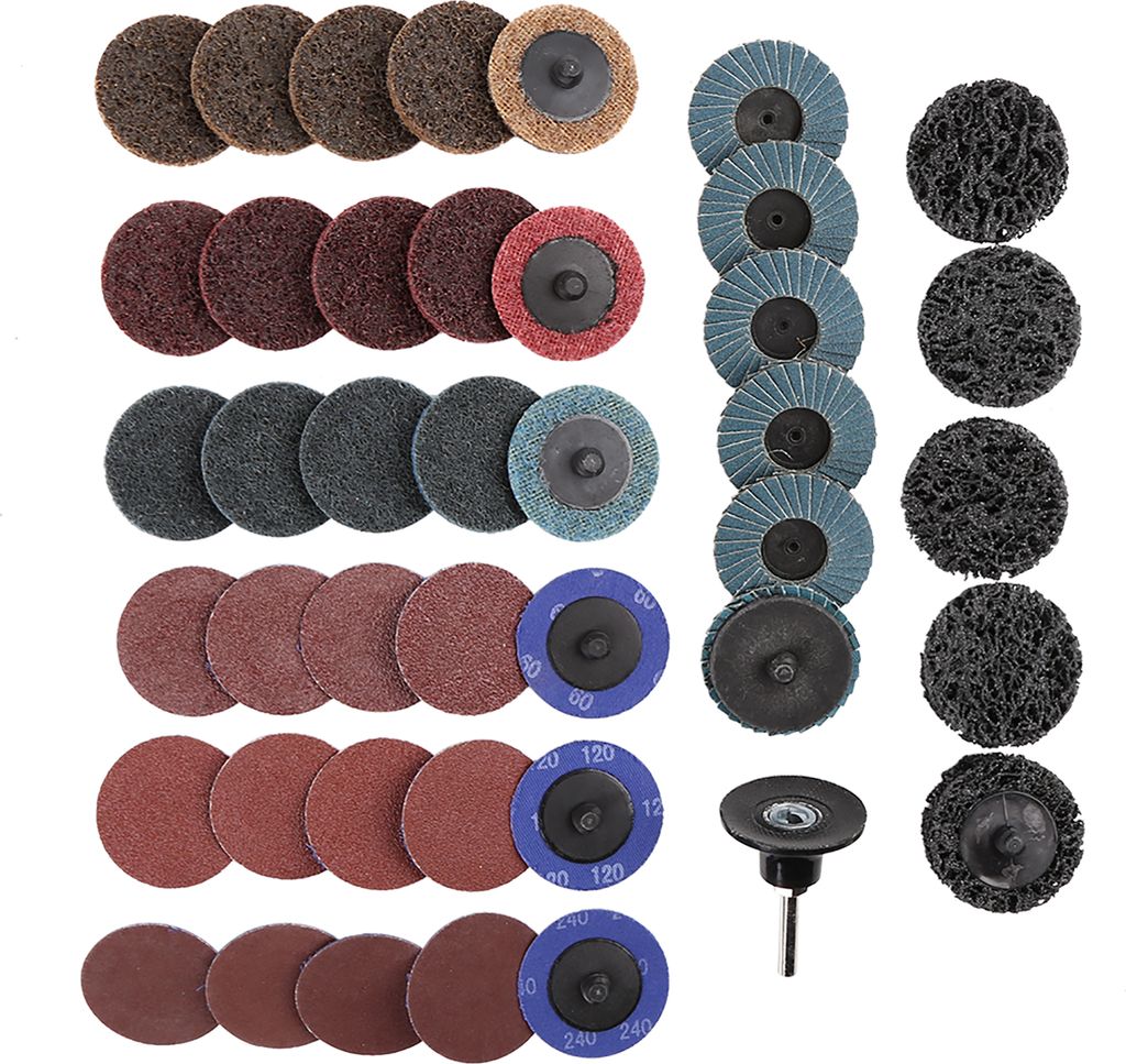 42 Stk. 2 Zoll Schleifscheiben Rollensperre Oberfläche Grob Mittelfeine Körnung für Exzenterschleifer