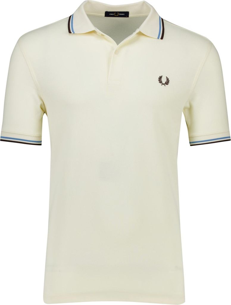 Fred Perry Poloshirt creme einfarbig Baumwolle