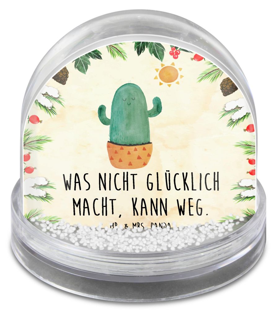 Mr. & Mrs. Panda Schneekugel Weihnachten Kaktus Sonne - Naturpapier - Geschenk, Glück, Kakteen, schnee kugel, Weihnachts, Scheidung, Freundin, Mot...