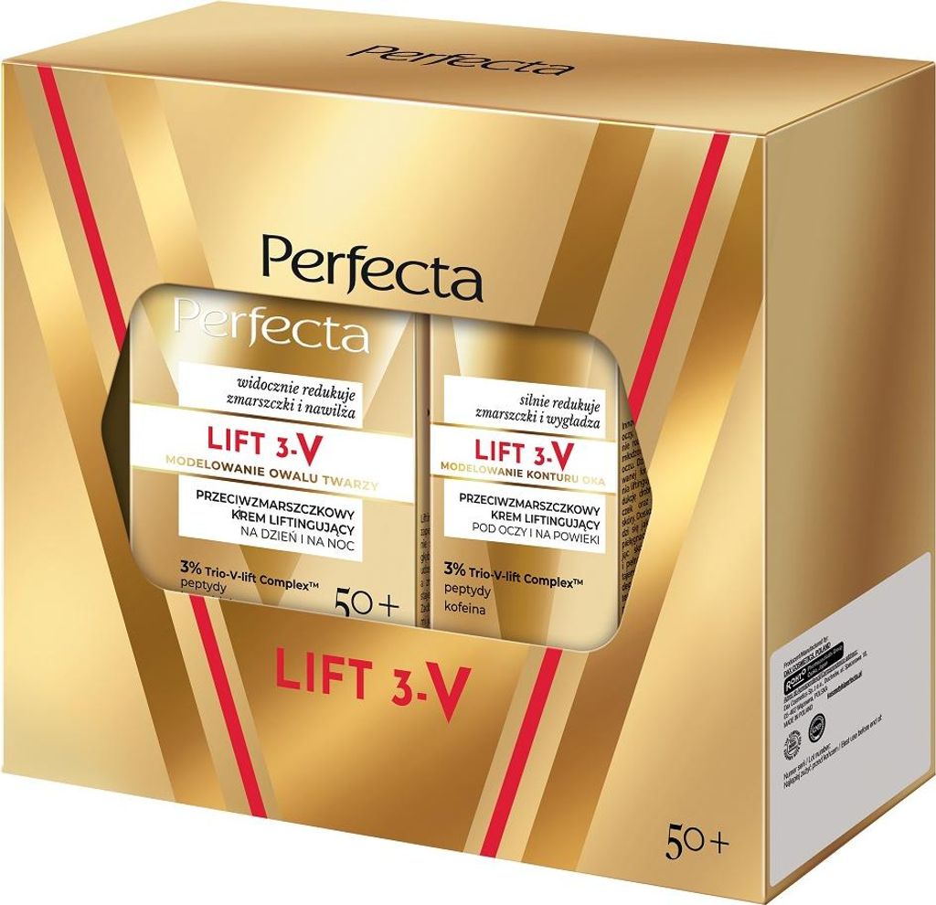 Perfecta Lift 3-V Anti-Falten-Lifting-Creme-Set 50+ 50 ml + Anti-Falten-Lifting-Creme für Augen und Augenlider 15 ml