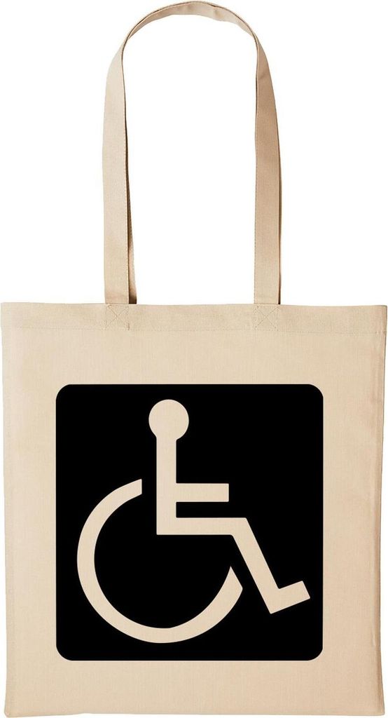 Huuraa Baumwollbeutel Rollstuhlfahrer Geschenk Einkaufstasche Natural 10 Liter Baumwolle Rollstuhlfahrer Accessoire