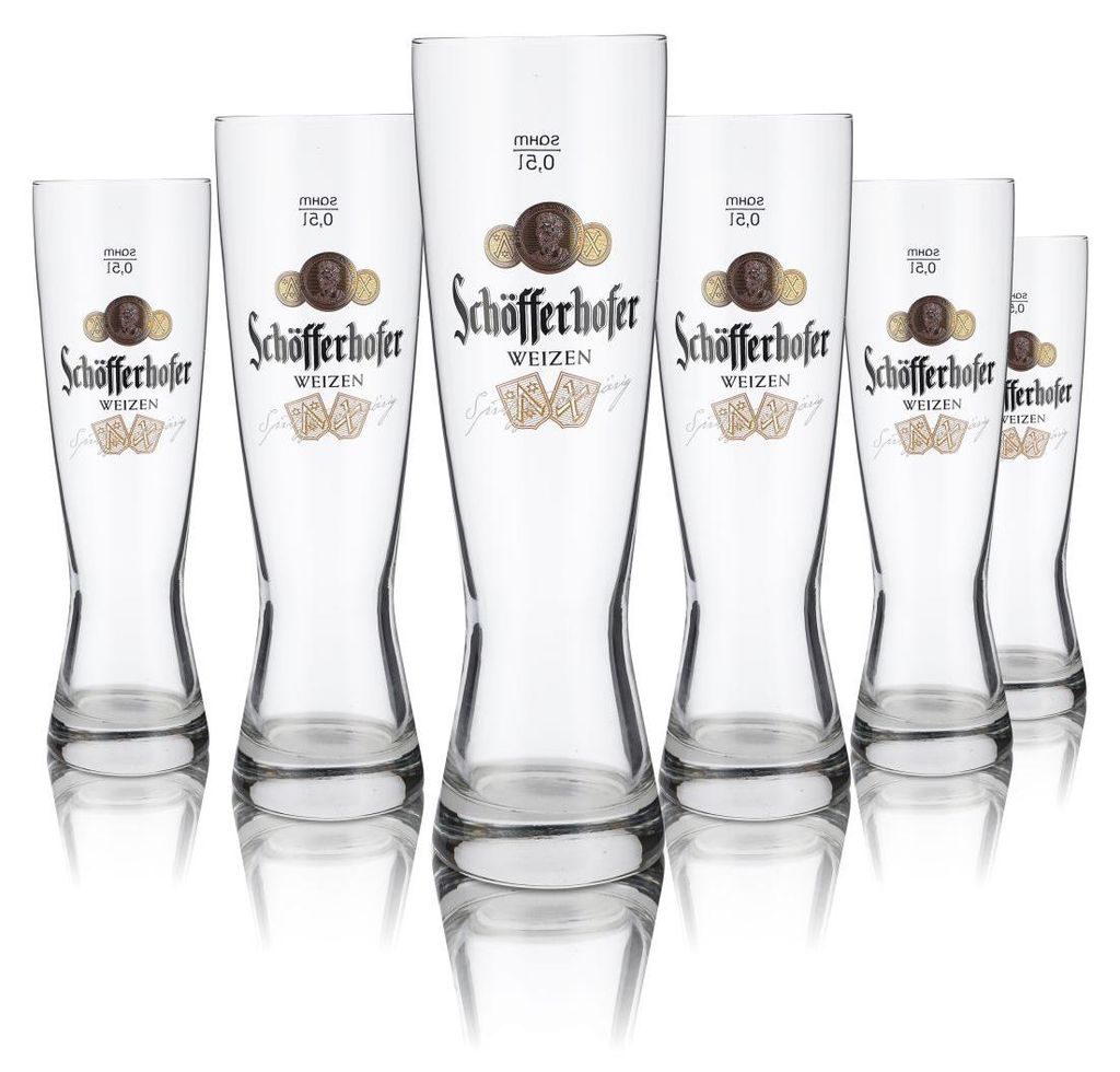 6x Schöfferhofer Glas 0,5l Weißbierglas Hefeweizen Gläser Produktbild 